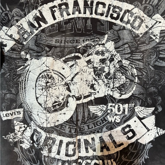 LEVI'S Men’s Classic Cotton T-Shirt Black & Gray “San Francisco” Size XL - Picture 2 of 4